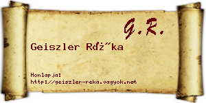 Geiszler Réka névjegykártya